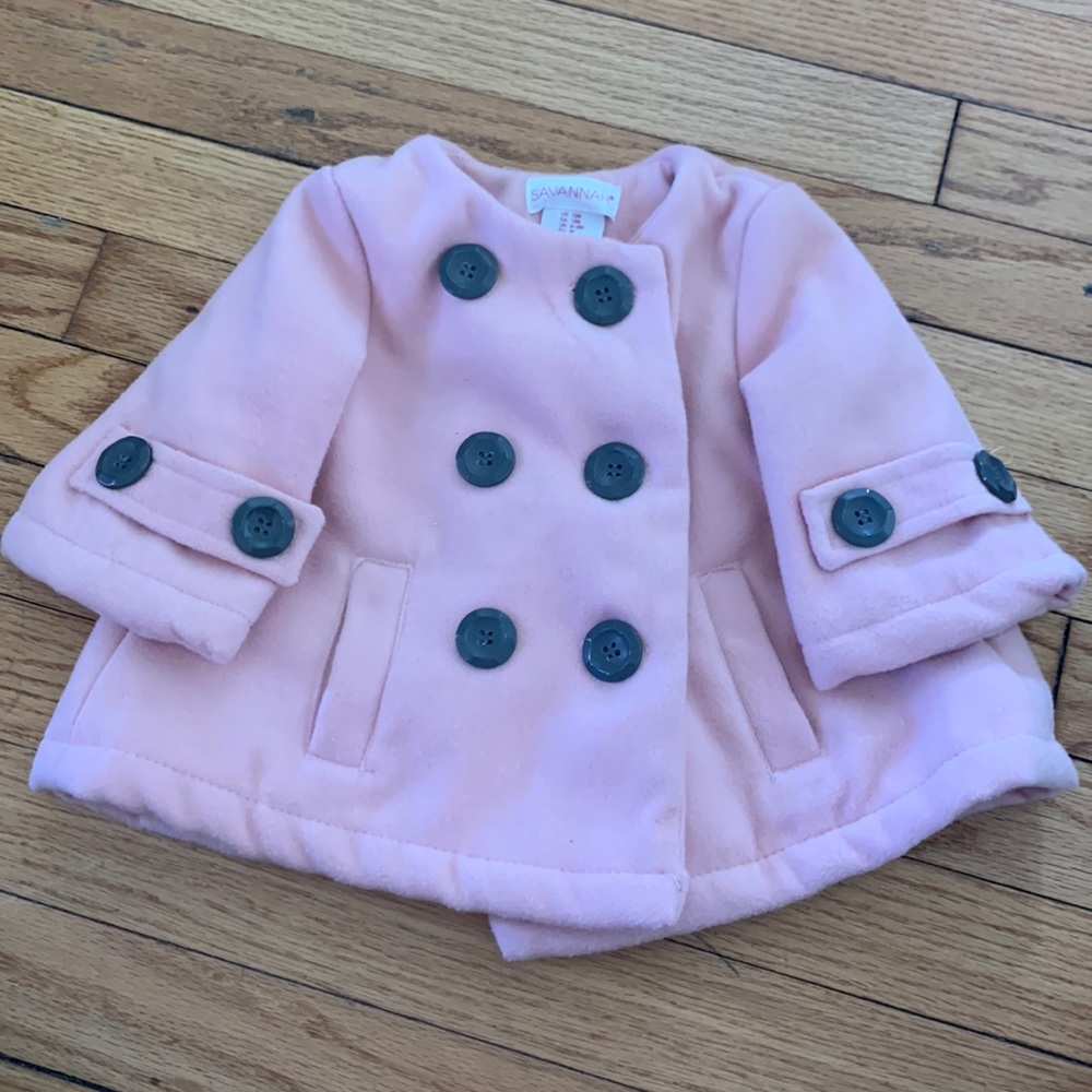Savannah size 12 month soft light pink pea coat